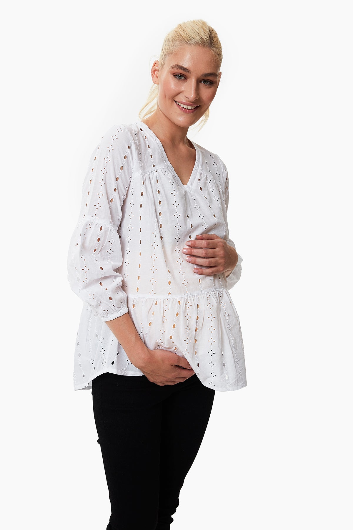 Violet Broderie Maternity Blouse