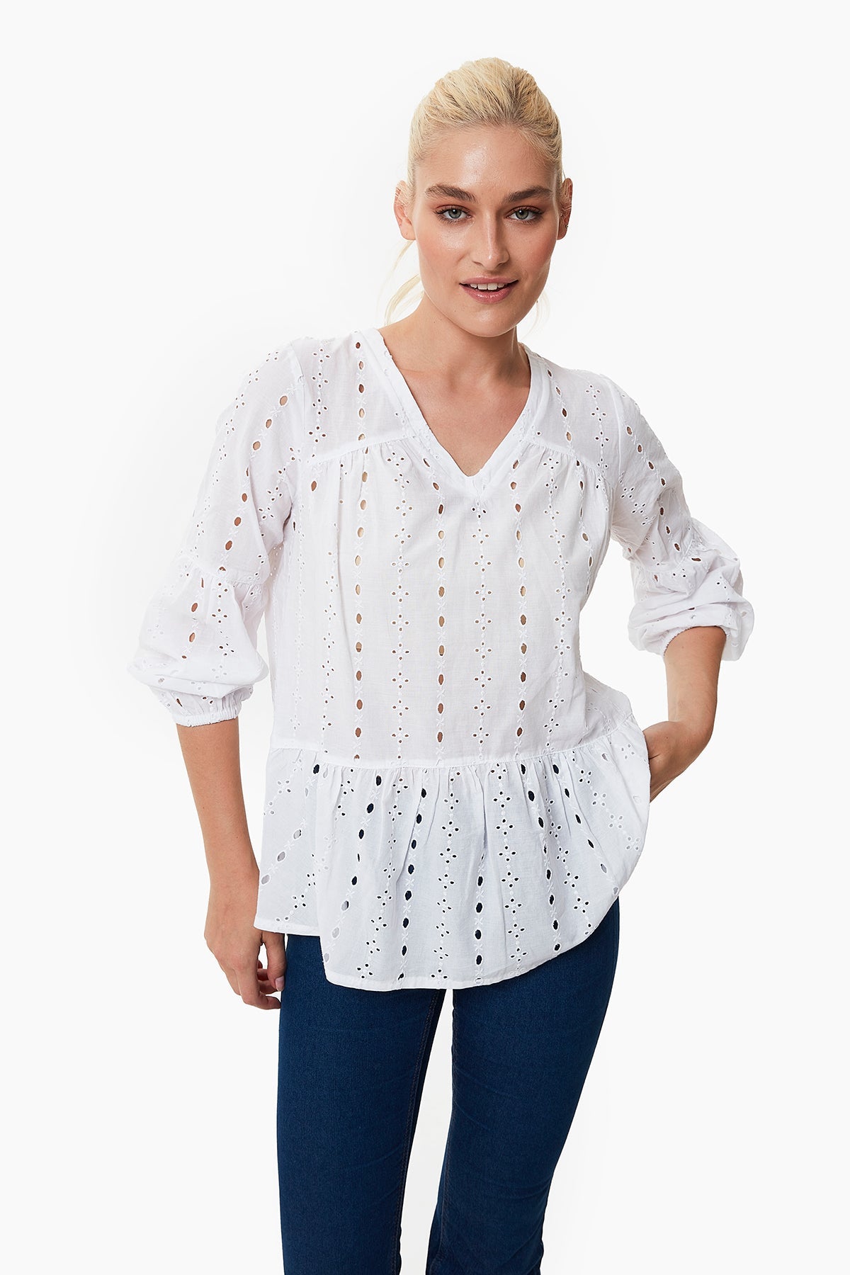 Violet Broderie Maternity Blouse