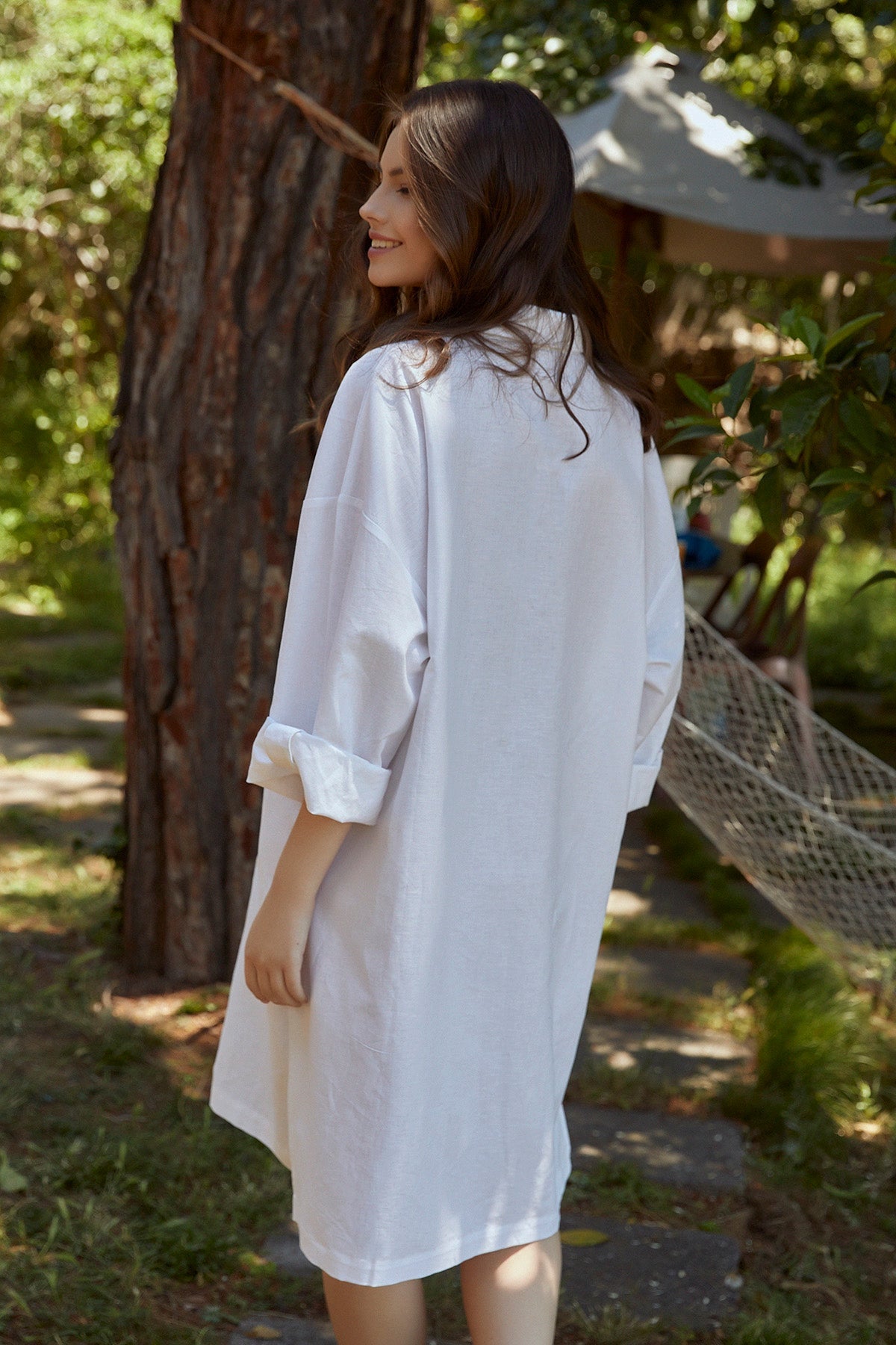 Dora Oversized Linen Maternity Shirt