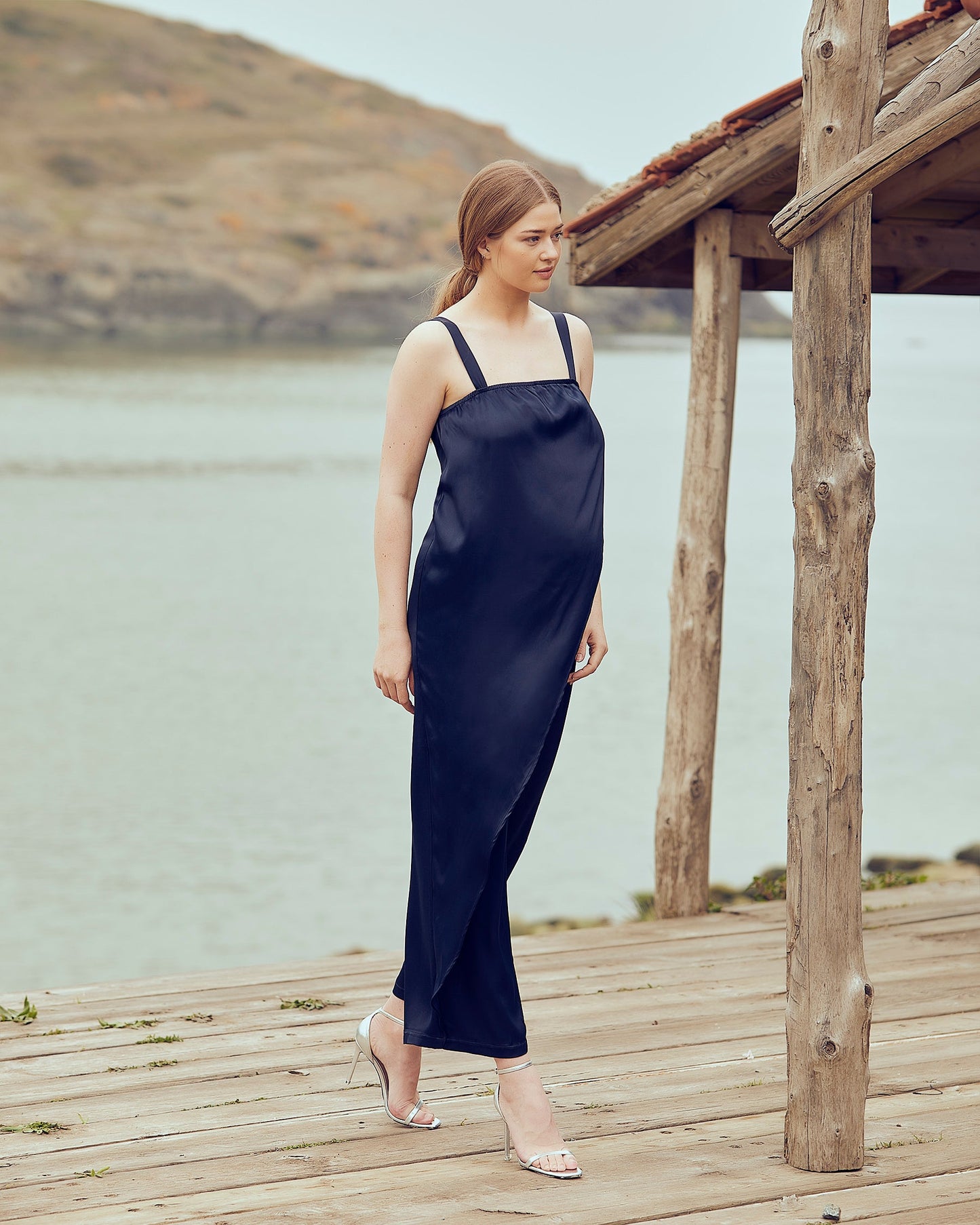 Alice Satin Maternity Dress