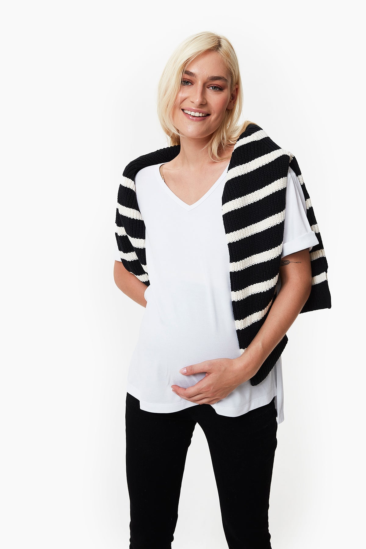Aura Maternity V-Neck Tee