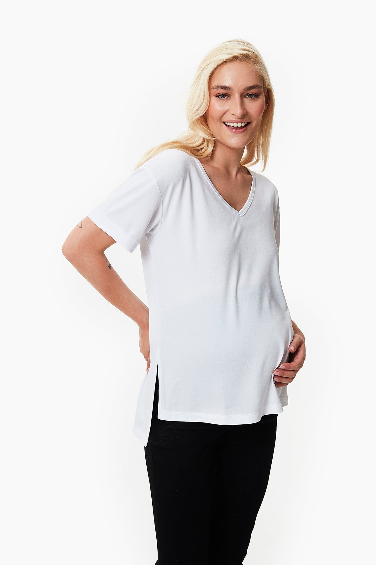 Aura Maternity V-Neck Tee