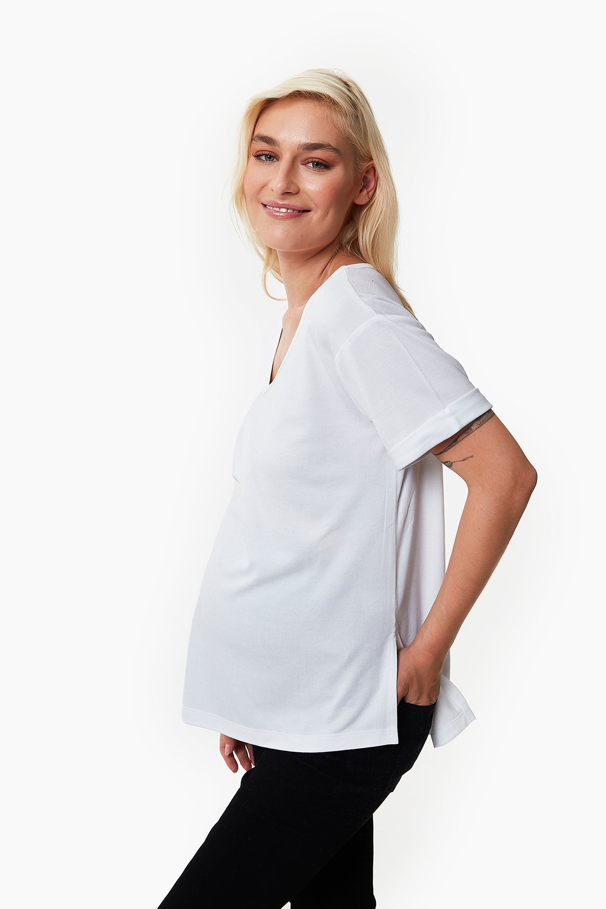 Aura Maternity V-Neck Tee