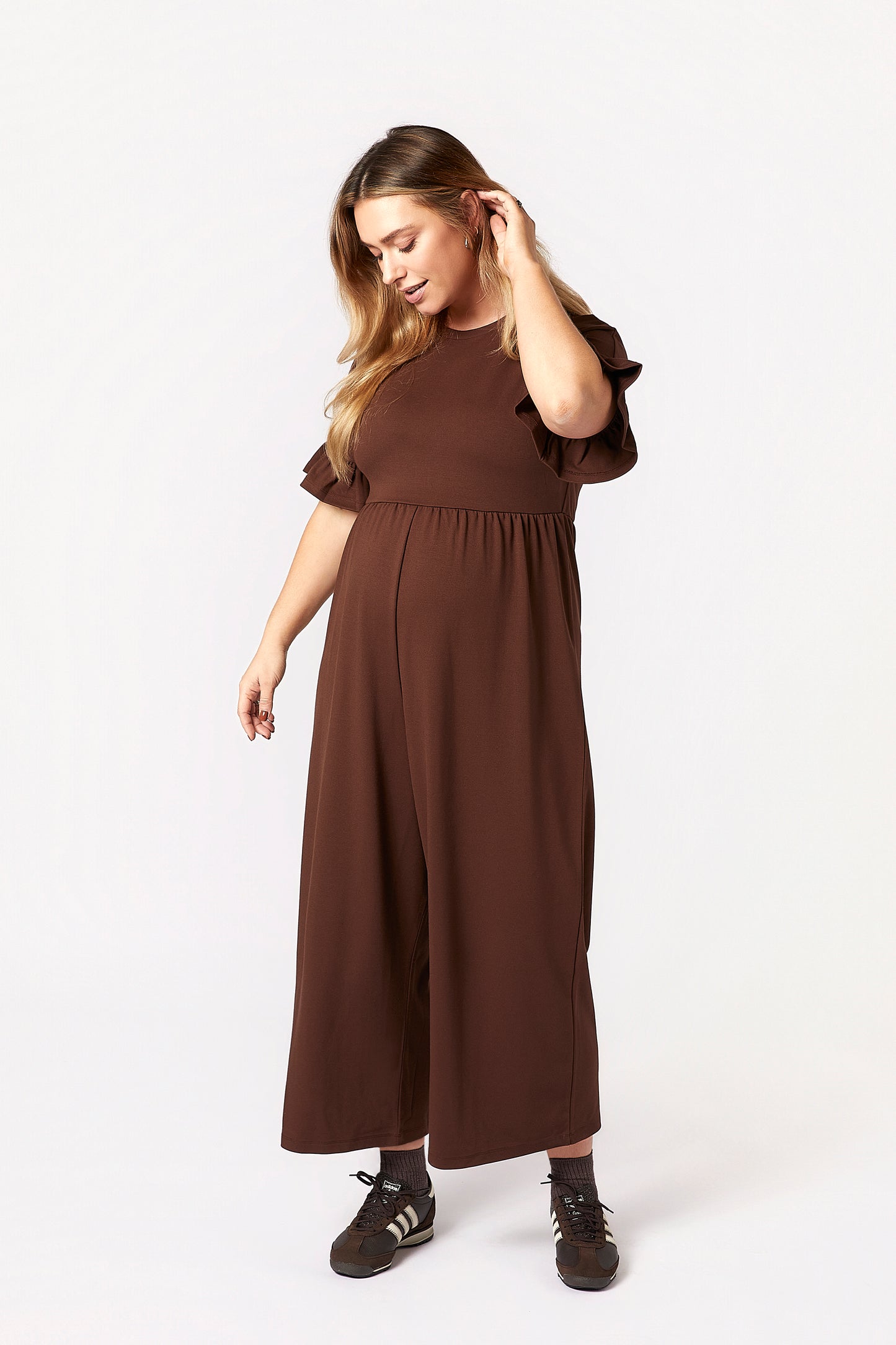 Lilyana Maternity Jumpsuit - Brown