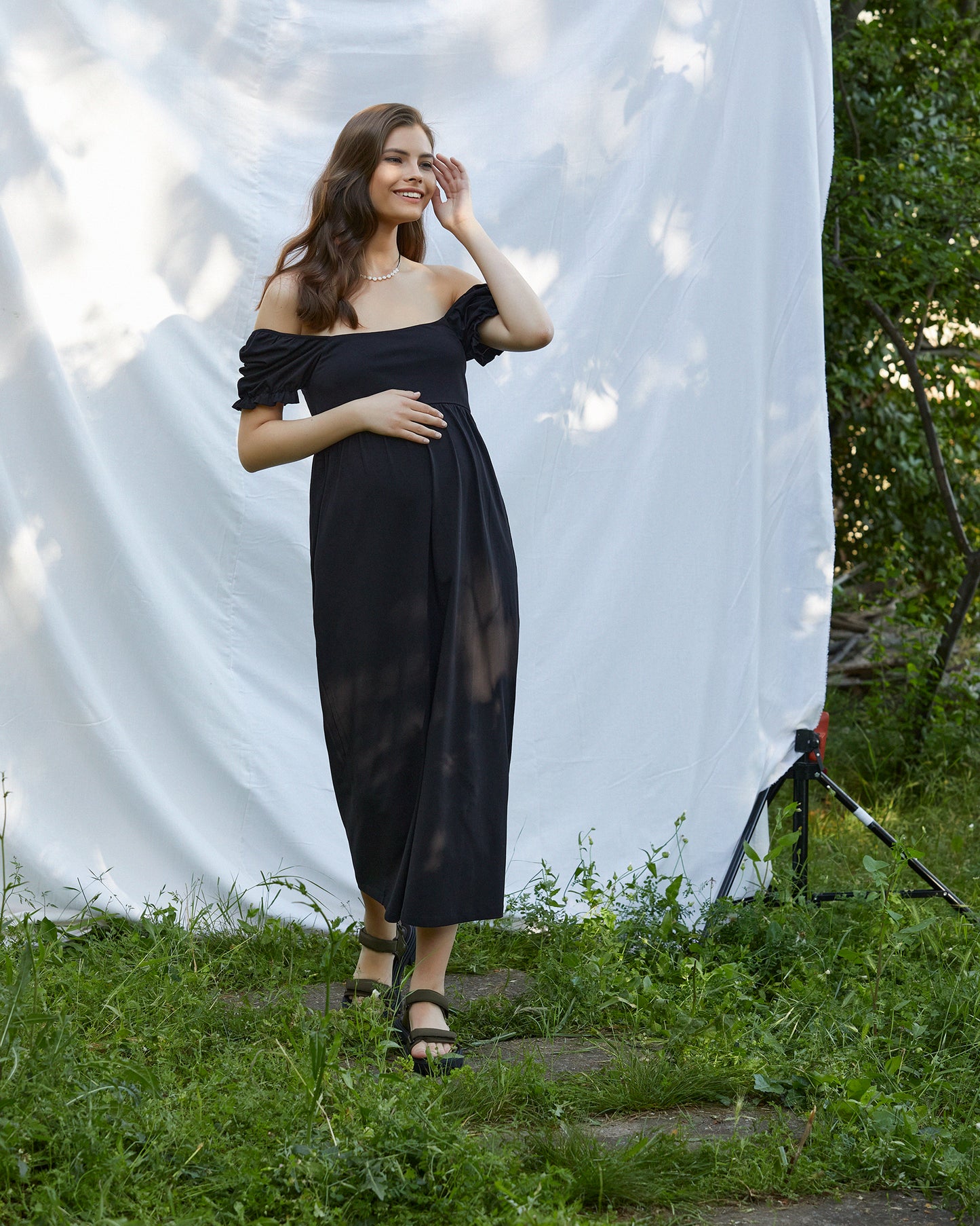 Asya Puff-Sleeve Dress