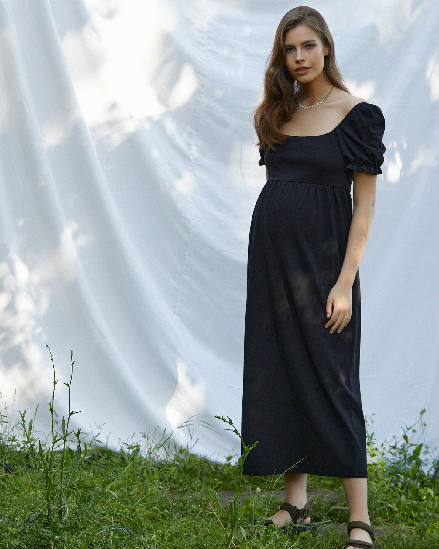 Asya Puff-Sleeve Dress