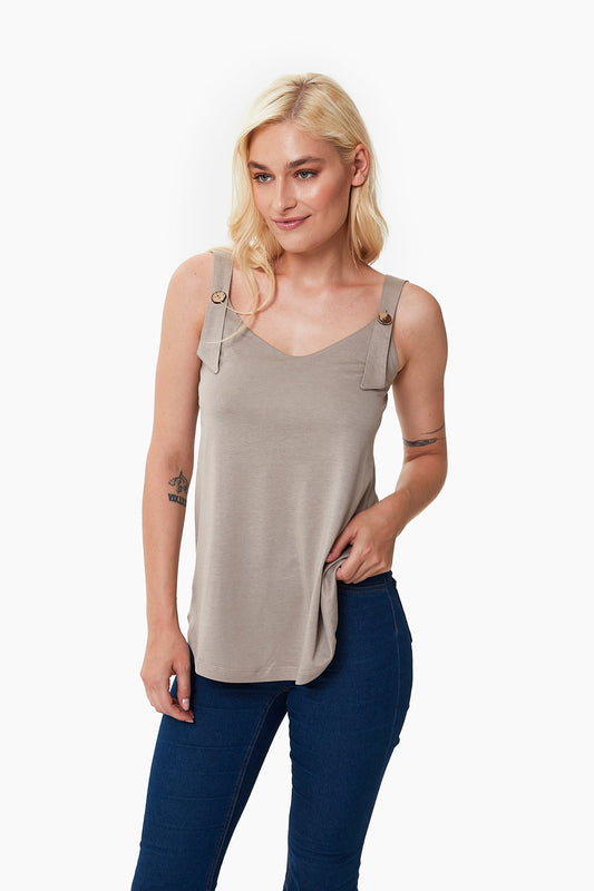 Emery Maternity & Nursing Tank - Beige