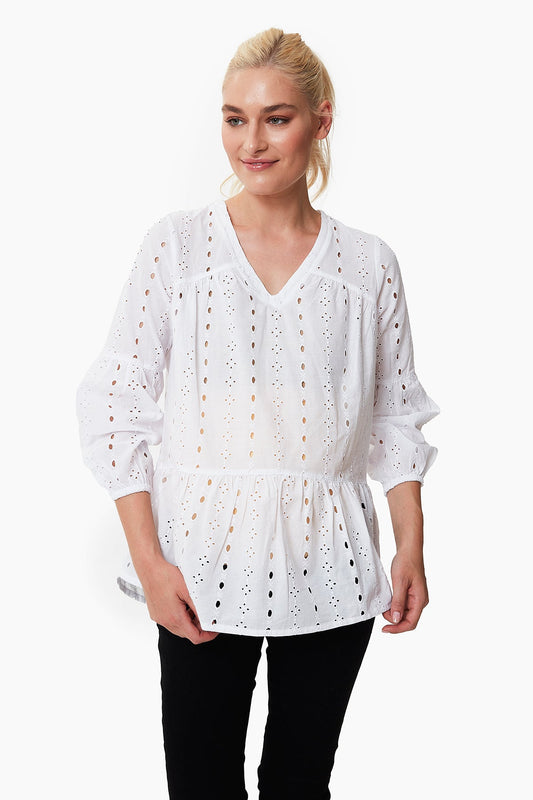 Violet Broderie Maternity Blouse