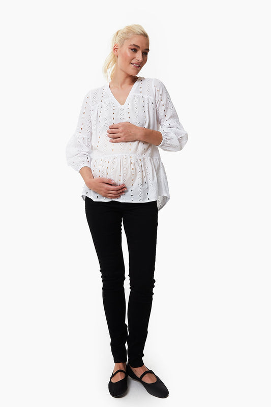 Violet Broderie Maternity Blouse