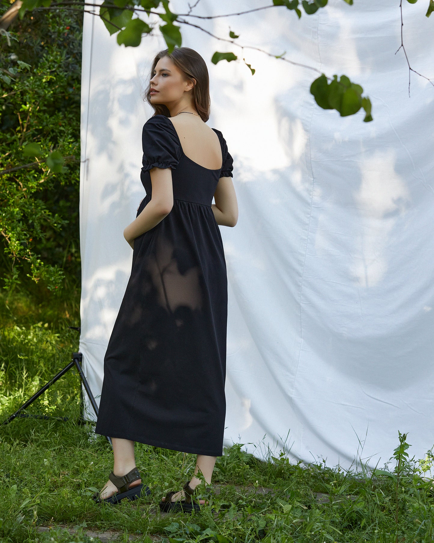 Asya Puff-Sleeve Dress