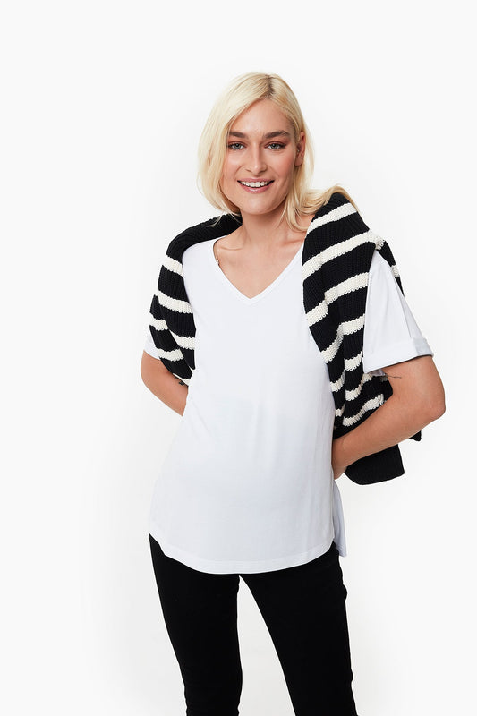 Aura Maternity V-Neck Tee