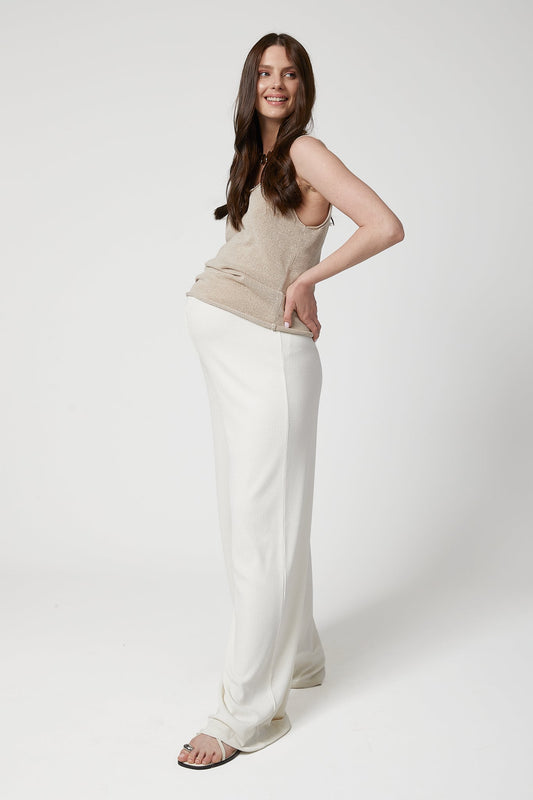 Celine Maternity Wide-Leg Trousers - White