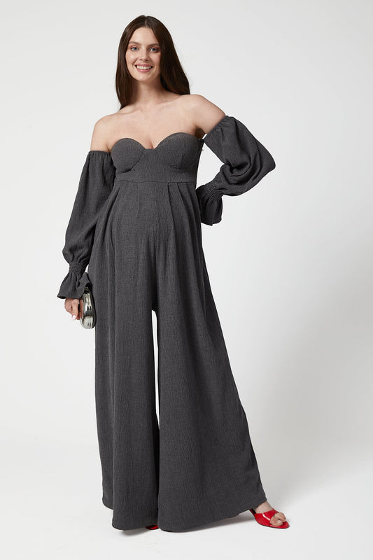 Clara Off-Shoulder Maternity Jumpsuit
