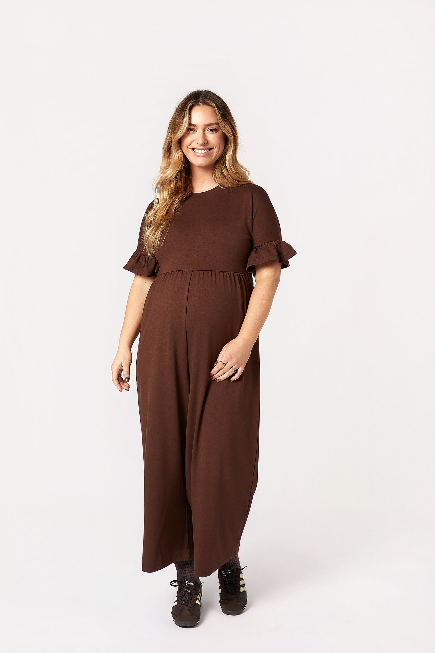 Lilyana Maternity Jumpsuit - Brown