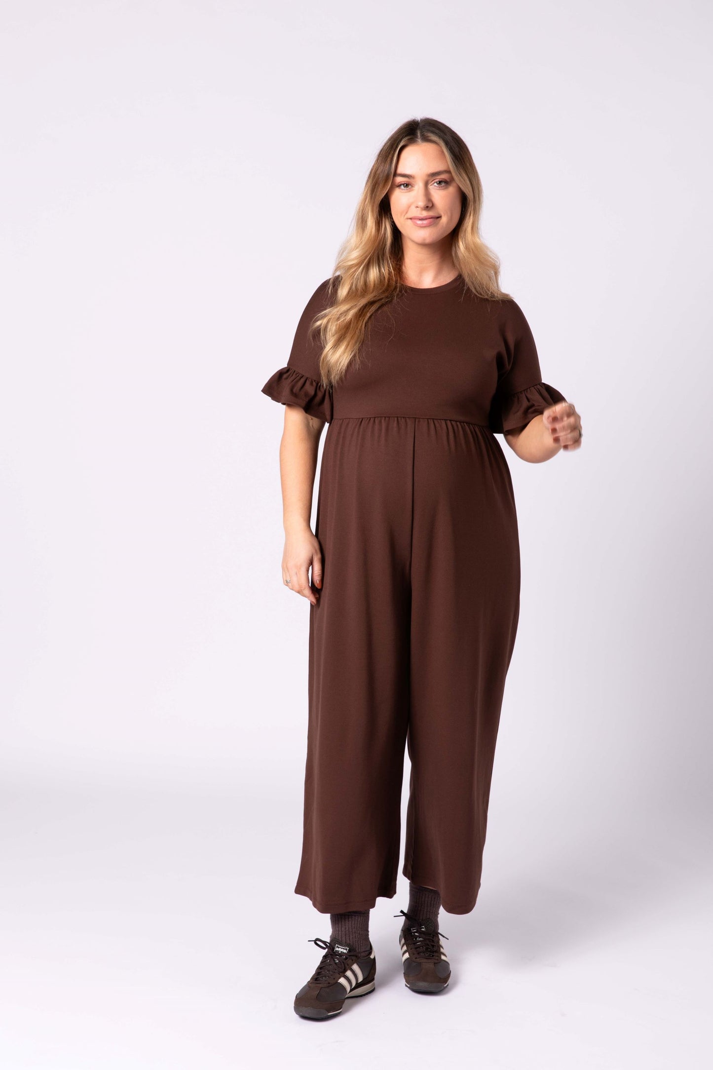 Lilyana Maternity Jumpsuit - Brown