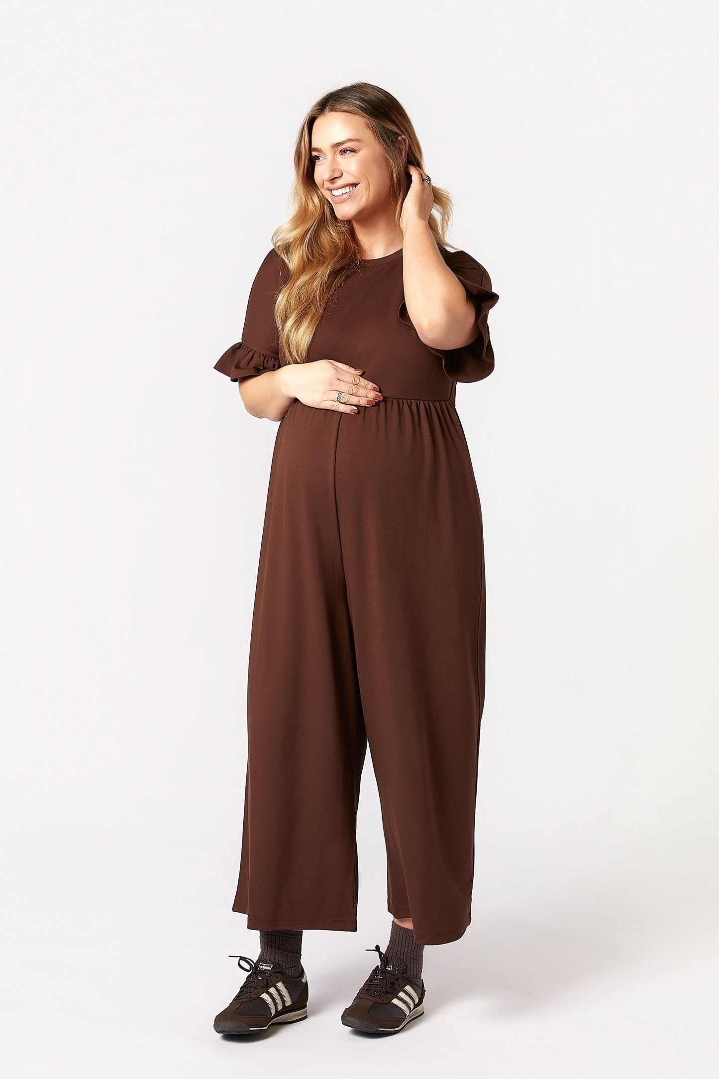 Lilyana Maternity Jumpsuit - Brown