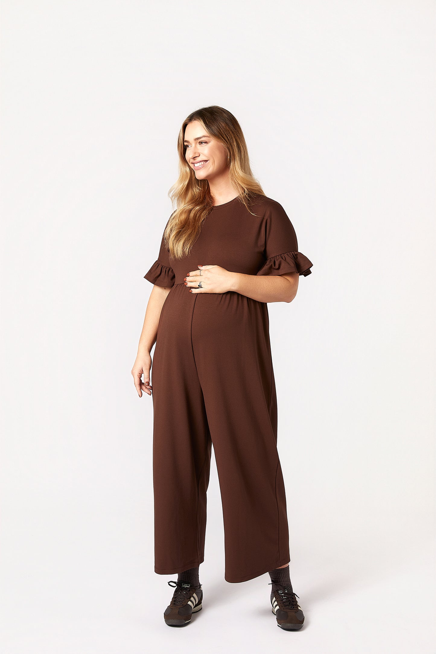 Lilyana Maternity Jumpsuit - Brown