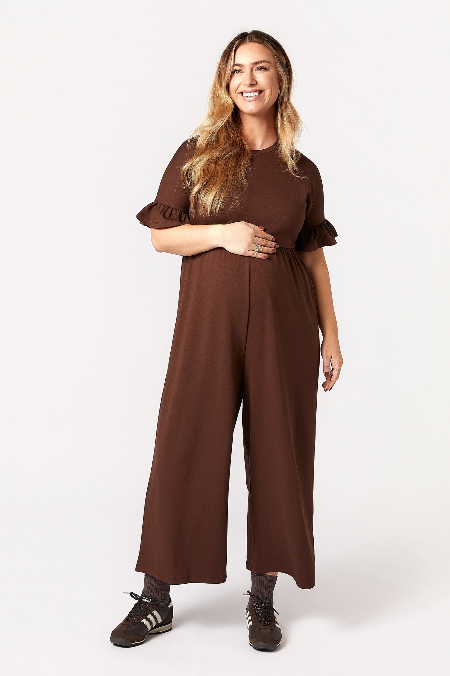 Lilyana Maternity Jumpsuit - Brown