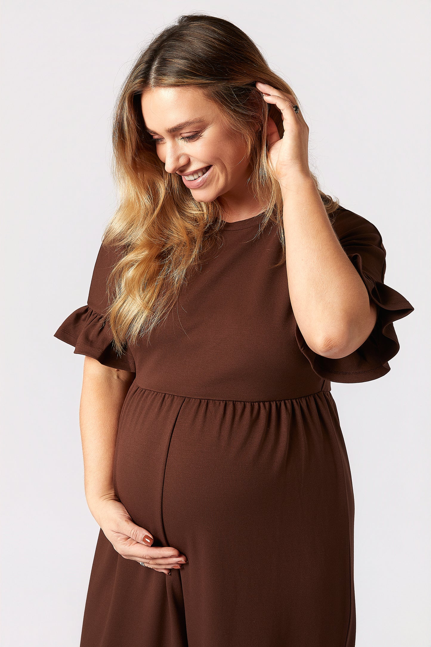 Lilyana Maternity Jumpsuit - Brown