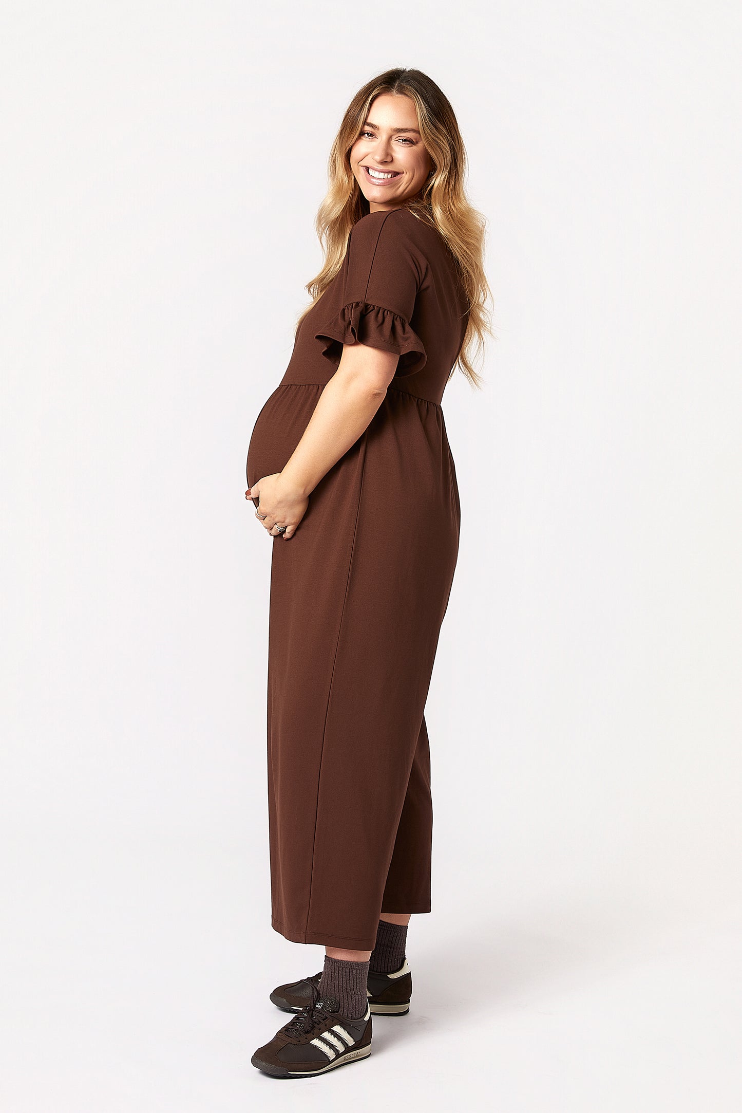 Lilyana Maternity Jumpsuit - Brown