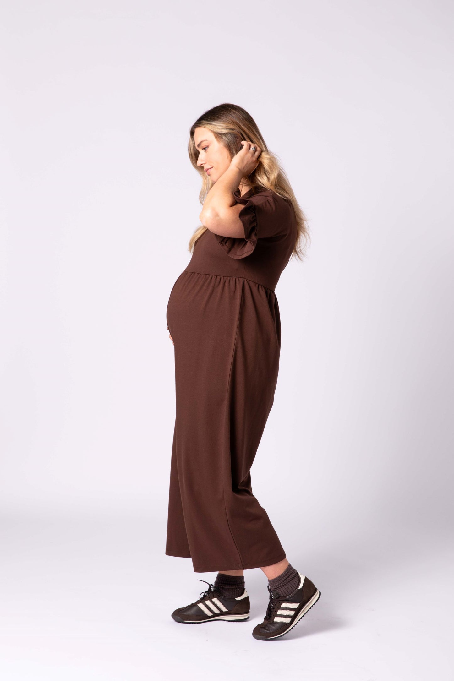 Lilyana Maternity Jumpsuit - Brown