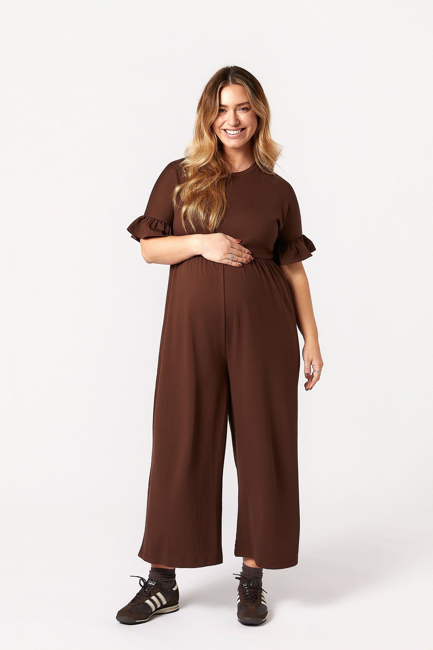 Lilyana Maternity Jumpsuit - Brown
