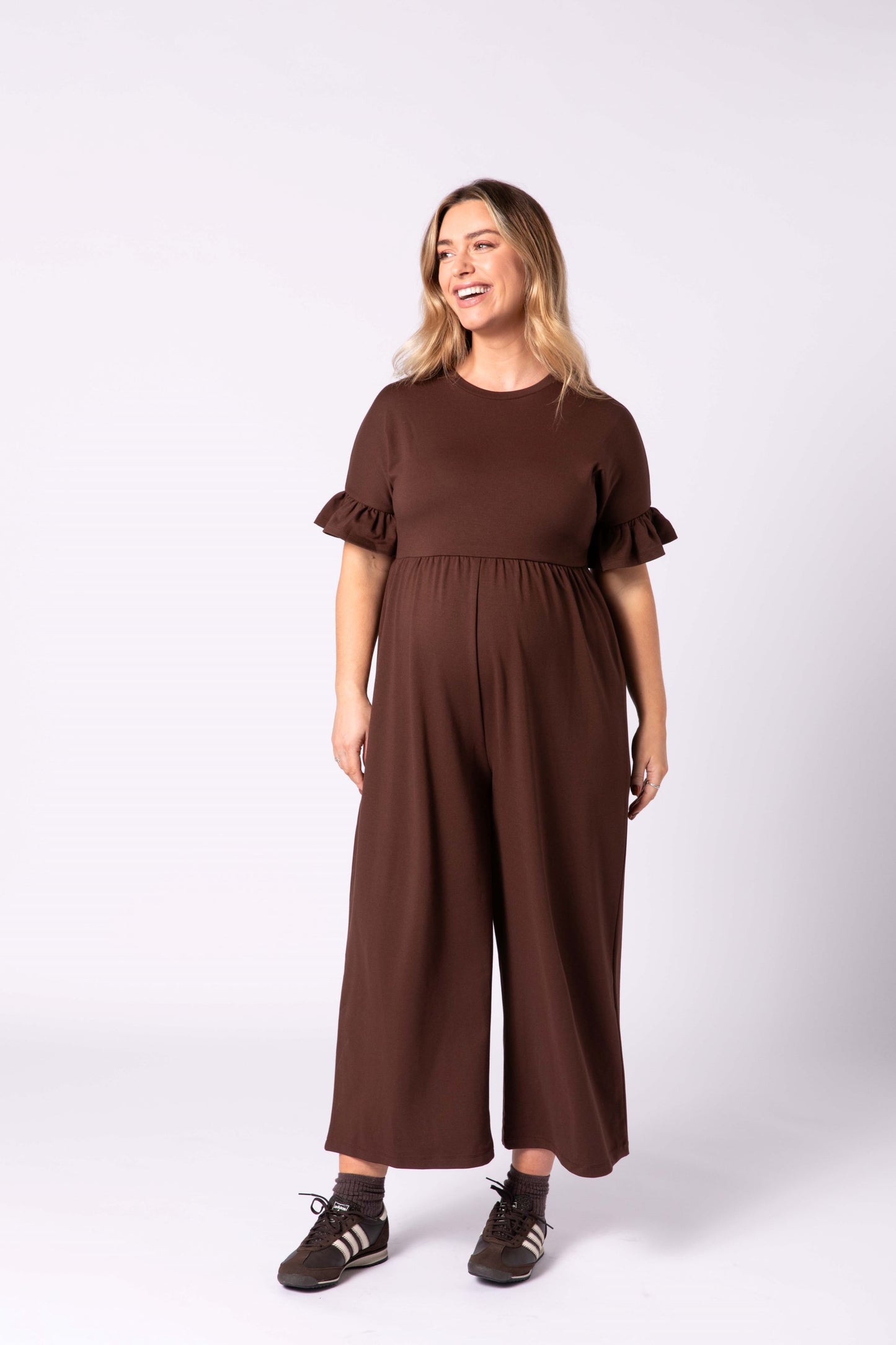Lilyana Maternity Jumpsuit - Brown