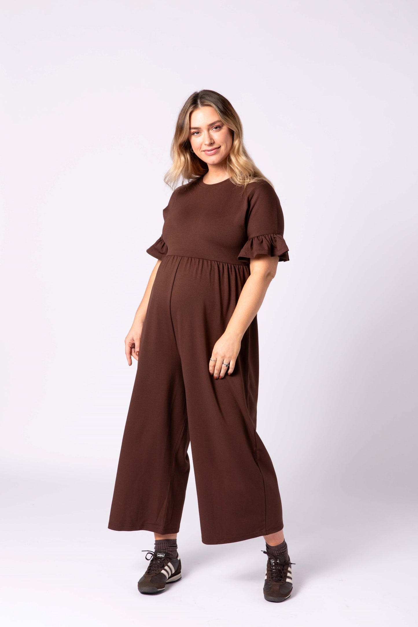 Lilyana Maternity Jumpsuit - Brown