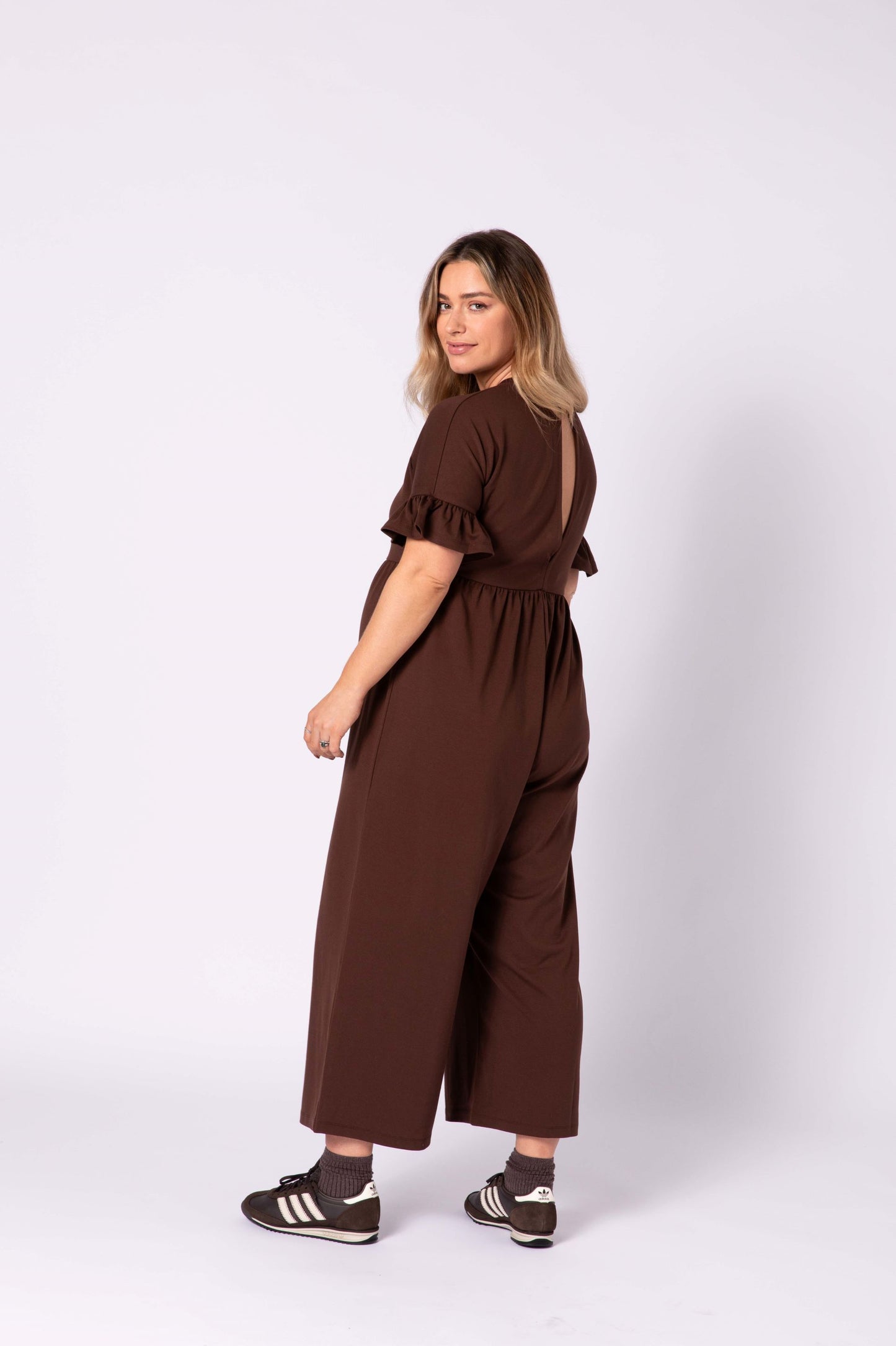 Lilyana Maternity Jumpsuit - Brown