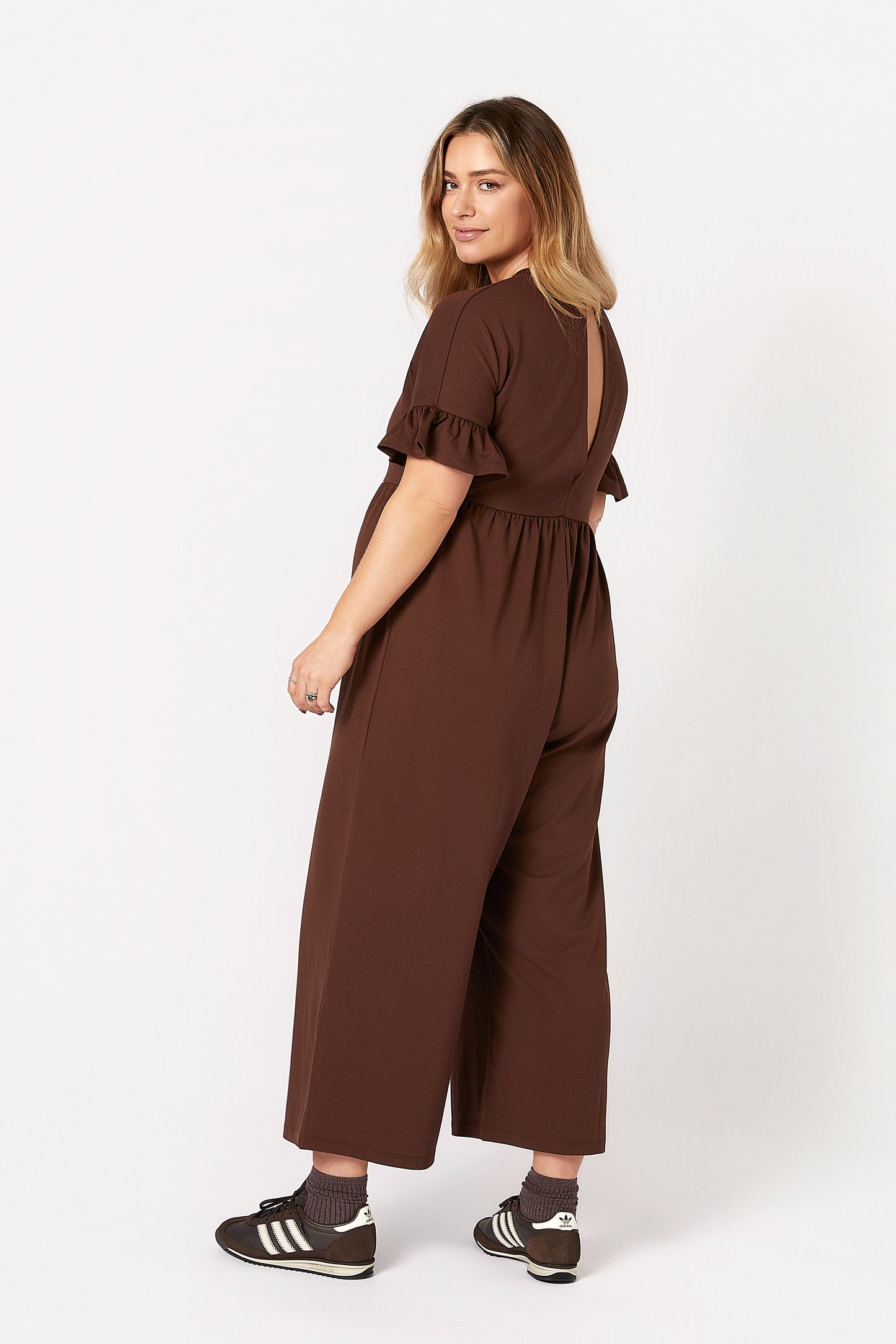 Lilyana Maternity Jumpsuit - Brown