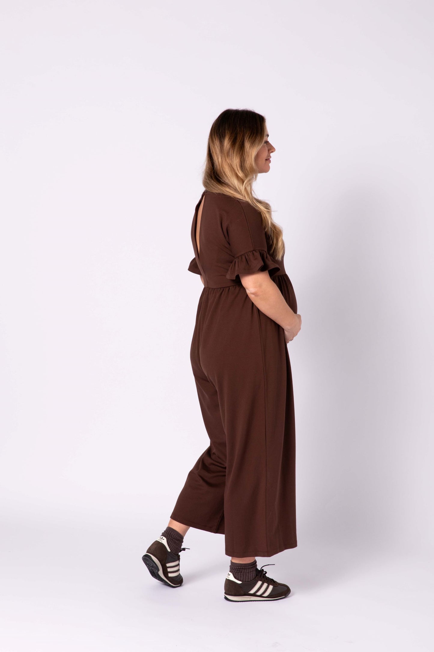 Lilyana Maternity Jumpsuit - Brown