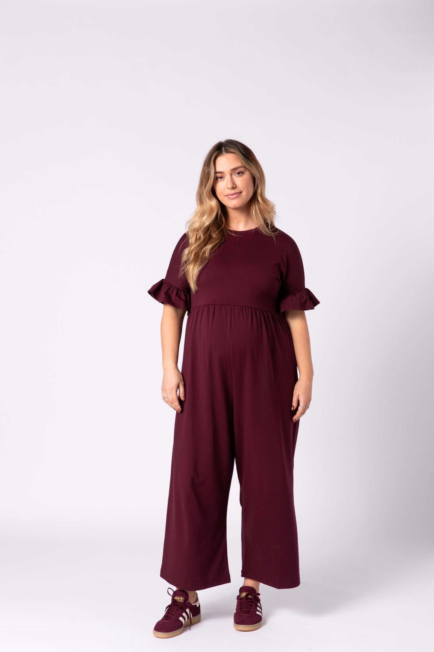 Lilyana Maternity Jumpsuit - Burgundy