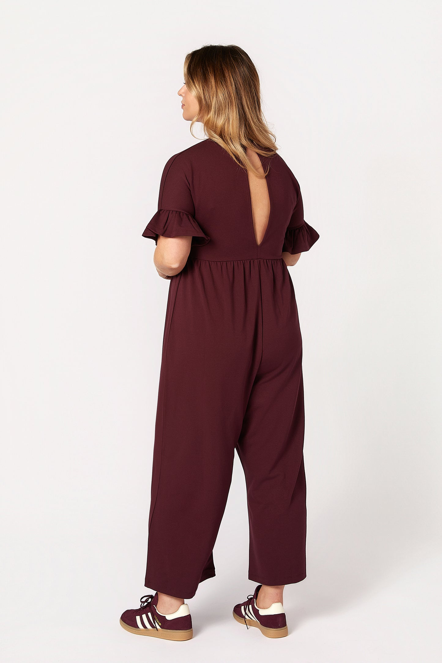 Lilyana Maternity Jumpsuit - Burgundy