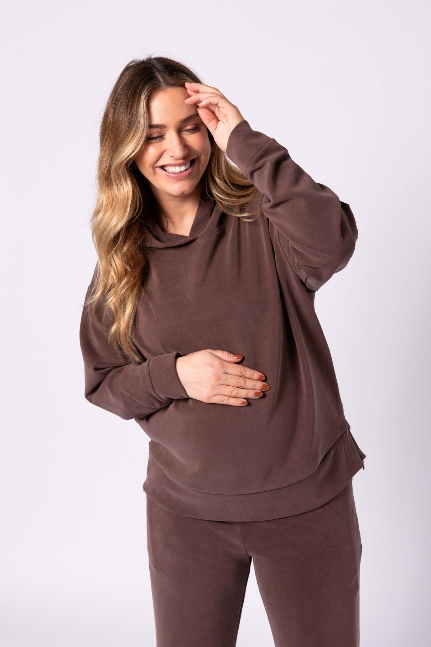 Willow V2 Maternity Track Suit Set - Brown