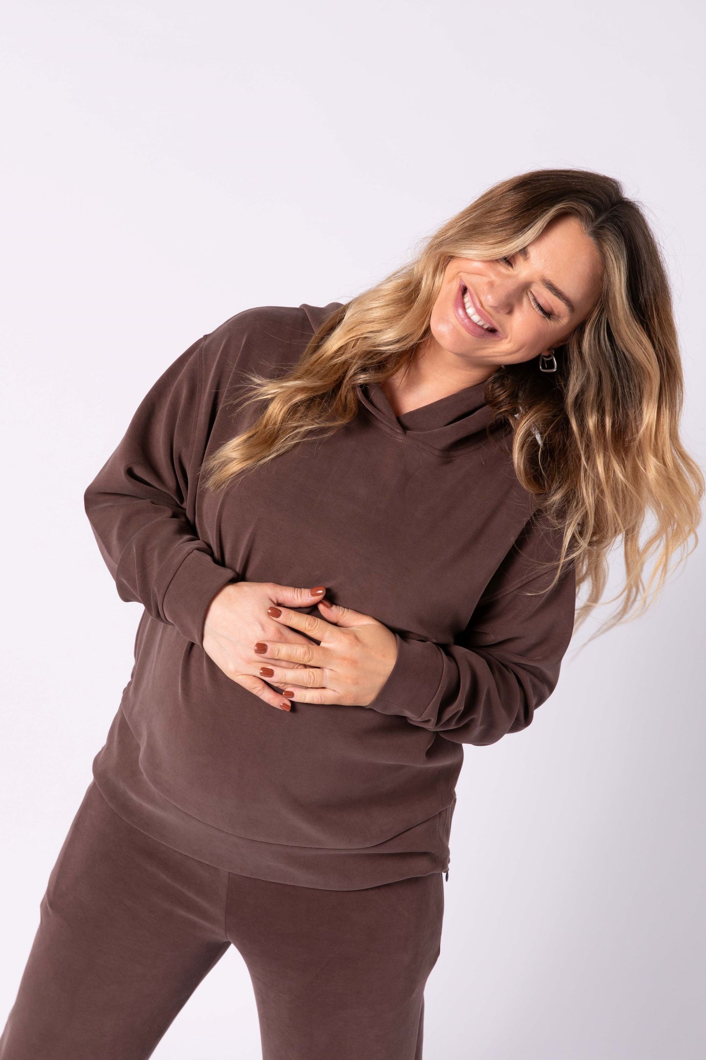 Willow V2 Maternity Track Suit Set - Brown