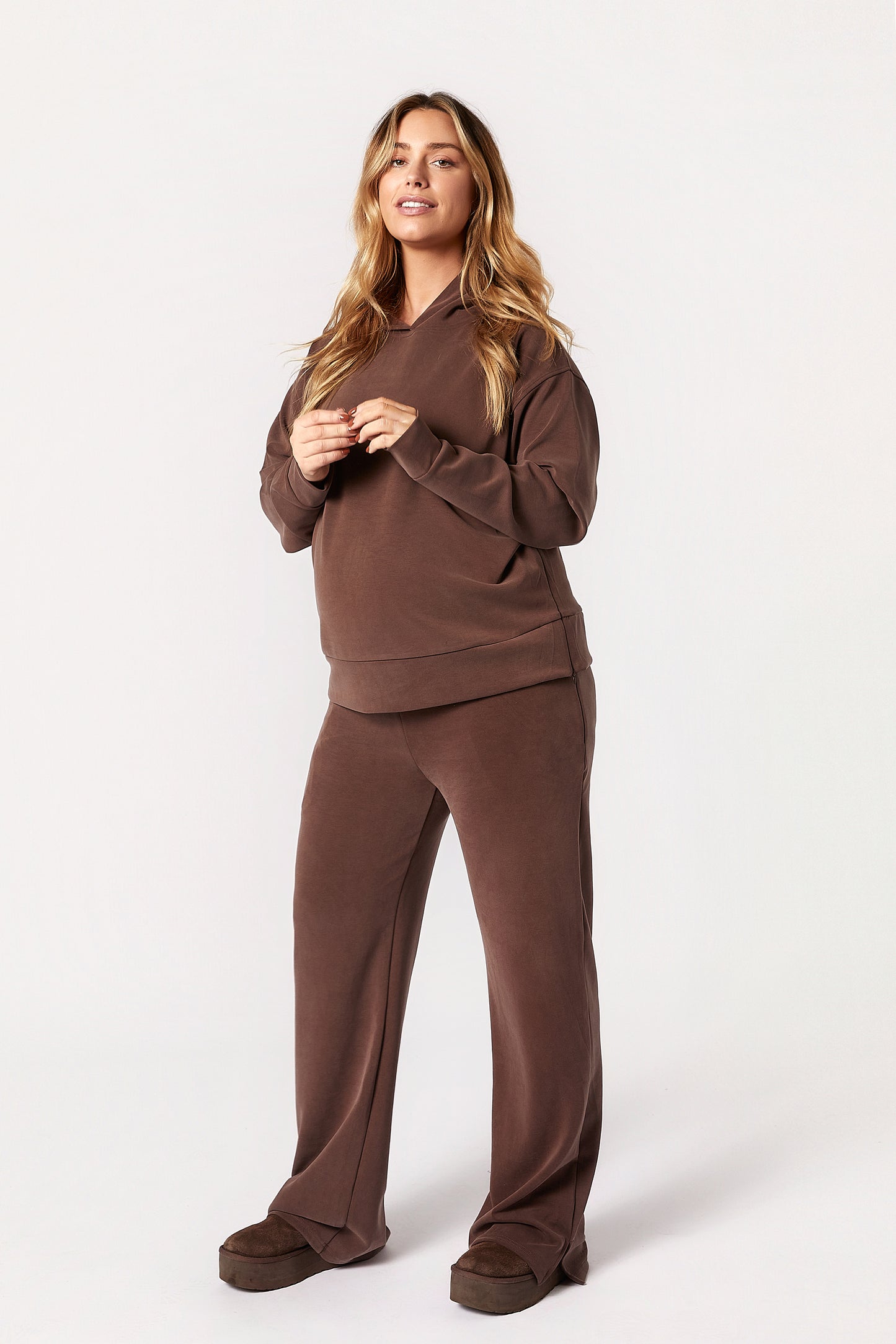 Willow V2 Maternity Track Suit Set - Brown
