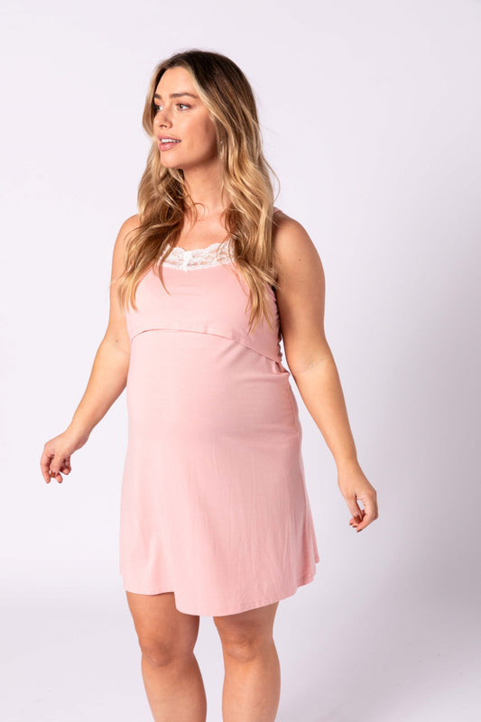 Amber Maternity - Nursing Pyjama 2-piece Set - Pink