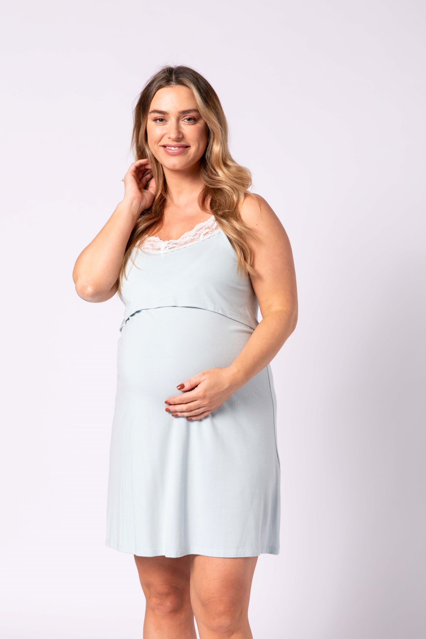 Amber Maternity - Nursing Pyjama 2-piece Set - Blue