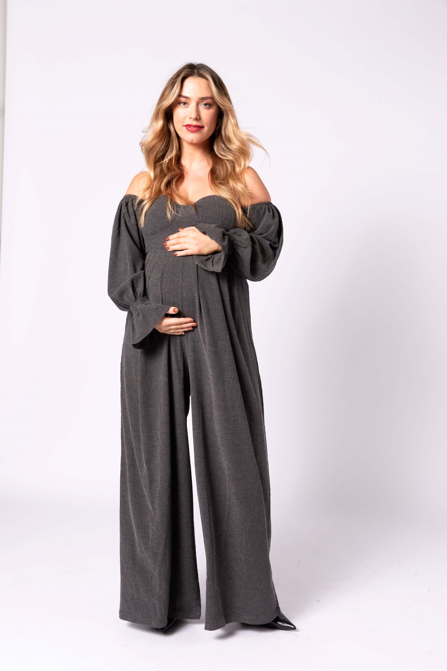 Clara Off-Shoulder Maternity Jumpsuit