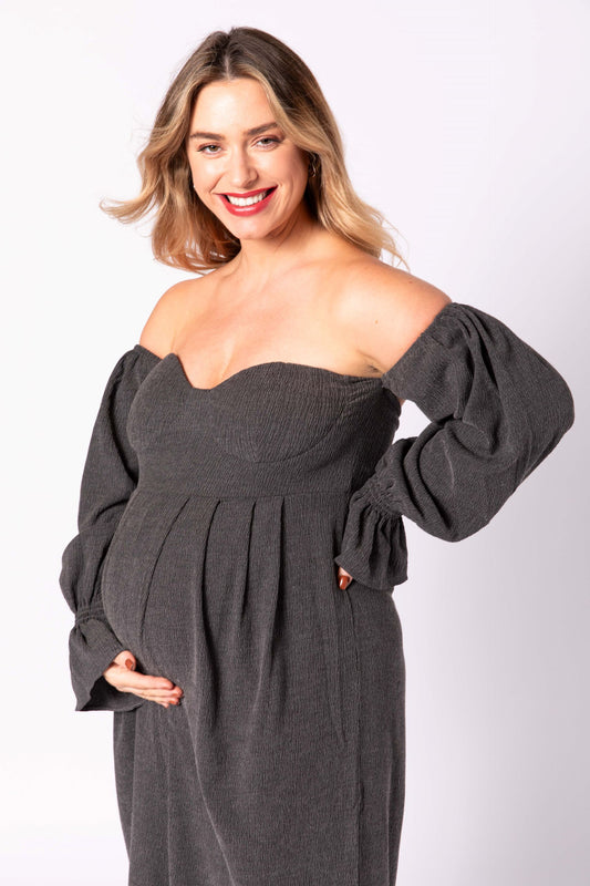 Clara Off-Shoulder Maternity Jumpsuit