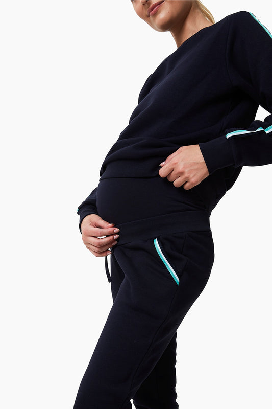Silvia Maternity Track Suit Set - Navy Blue