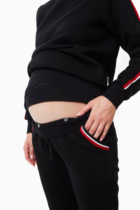 Silvia Maternity Track Suit - Black