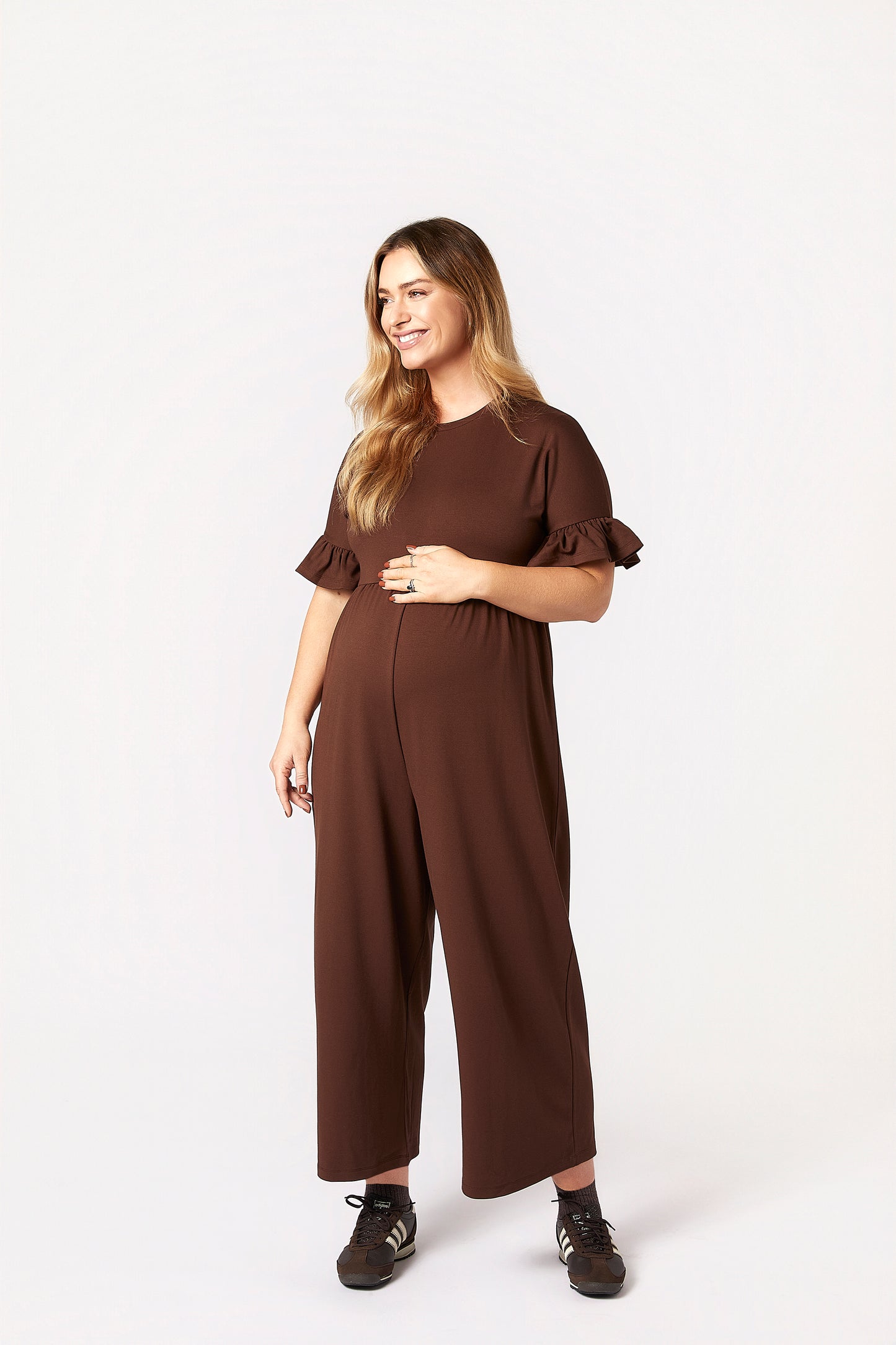 Lilyana Maternity Jumpsuit - Brown