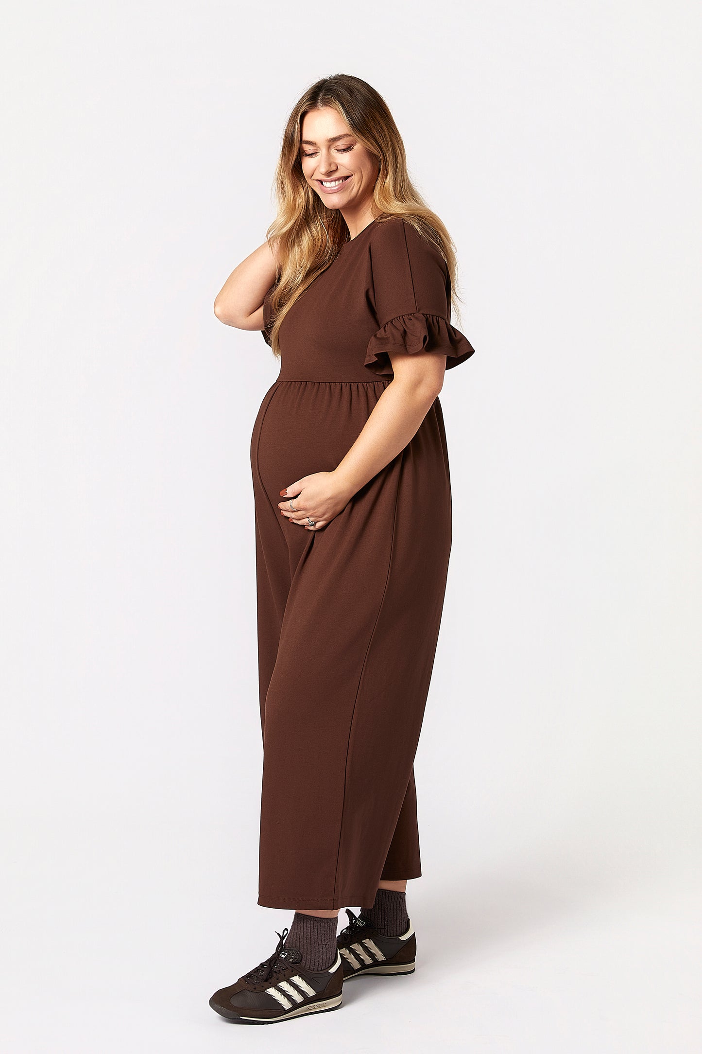 Lilyana Maternity Jumpsuit - Brown